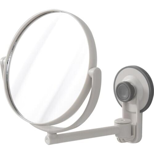 1pc Punch-Free Makeup Mirror Home Bathroom Wall Mounted Double-Sided Rotatable Magnifying Mirror