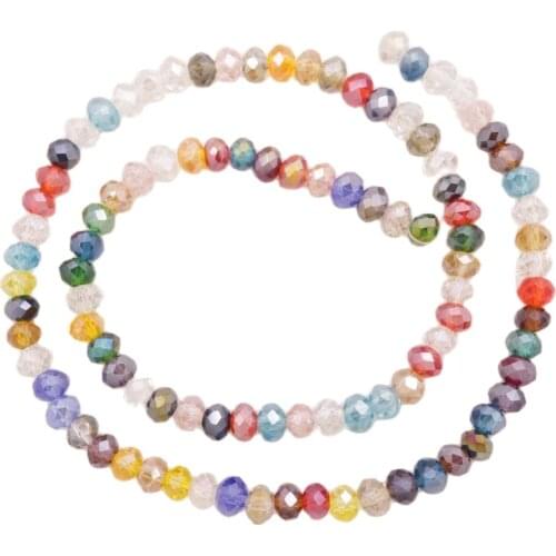 1 Strand /100PCS 6mm Faceted Rondelle AB Color Czech Glass Crystal Loose Beads