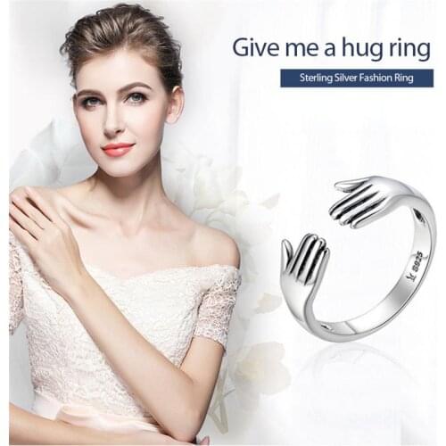 1 Pcs Finger Ring Love Hug Ring Band Open Finger Fully Adjustable Couple Jewelry Gifts Genuine Goods At A Fair Price