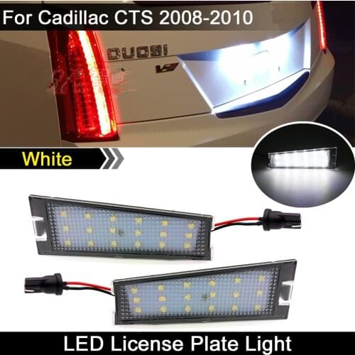 2Pcs For Cadillac CTS 2008-2010 Clear Lens High Brightness White LED License Plate Light Number Plate Lamp