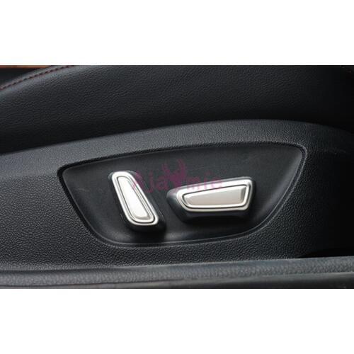 2018 Interior Silver Color Seat Adjust Button Panel Cover Overlay Kit Chrome Car Styling For Toyota Camry Accessories