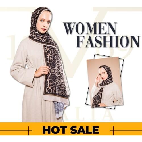2020 Hot Sale Women 90x200 cm Beige & Black Pavia Shawl Silky Scarf Muslim Hijab Wrap Female Neck Warm Headband Face Mask Lady