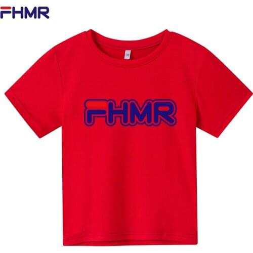 2021 New Summer Boys T Shirt Fashion Print Kids T Shirts For girls Cotton Short Sleeve Baby Shirt Childrens Clothes FHMR Brand