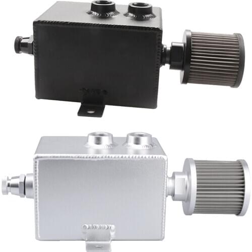 2L General Aluminum Alloy Oil Reservoir Catch Can Tank Kit Oil Exhaust Pot Square Fuel Tank