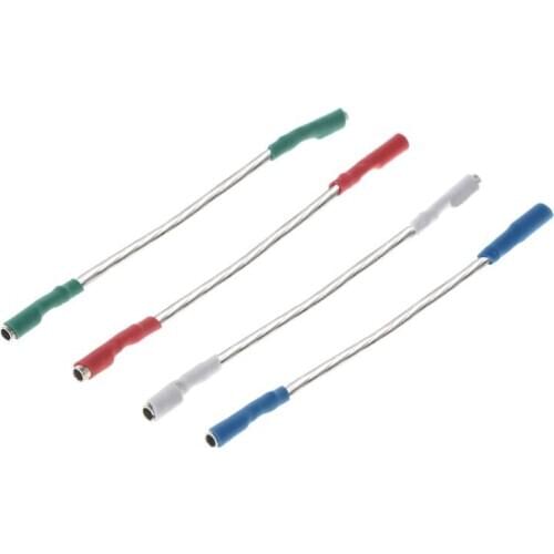 4PCS Universal Silver Leads Wires Header Wire Cable 40mm for 1.2-1.3mm Pins Turntable Phono Headshell Tonearm