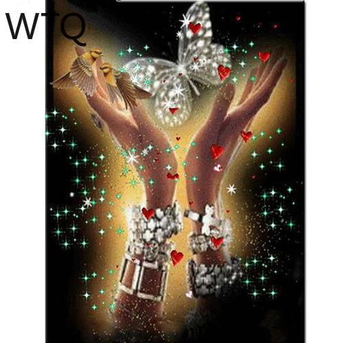 5D DIY Diamond Painting Cross Stitch Kits Hand Butterfly Diamond Embroidery Full Drill Diamond Mosaic Craft Home Decor Wall Art