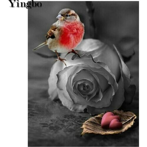 Full Diamond Embroidery Sparrow and rose 5D DIY Diamond Painting Diamond Mosaic needlework cross stitch sets living room decor