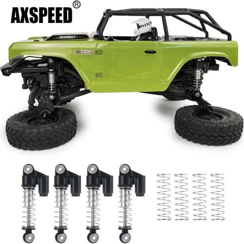 AXSPEED 4Pcs/Set Metal Alloy Aluminum Shock Absorber Damper for Axial SCX24 AXI00001 AXI00002 90081 1/24 RC Crawler Car