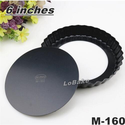 6 inches loose-bottom nonstick round flower wavy side pie pan pizza stone pancake cheesecake mold for DIY bakery accessories