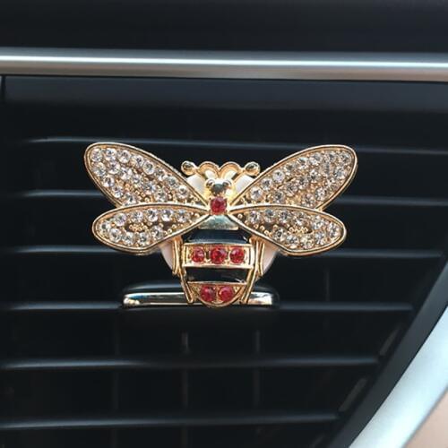 Bees car air outlets fresheners solid perfume women fashion glittering auto accessories girl accessories interior decoration