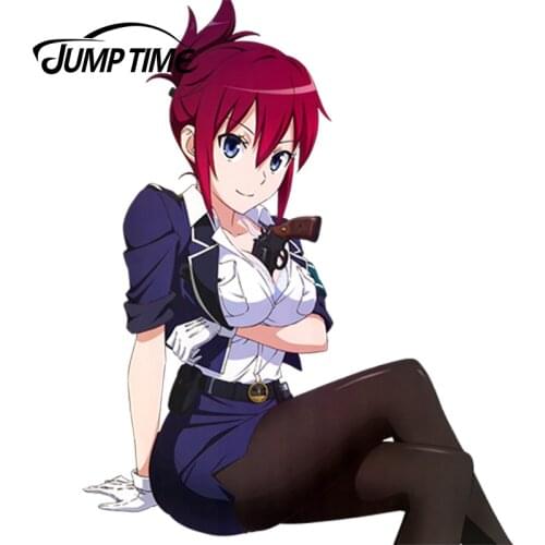 JumpTime 13cm x 10.3cm Car Styling Sexy Anime Maid Rail Wars! Sakurai Aoi Render Reflective Car Stickers Waterproof Window Decal