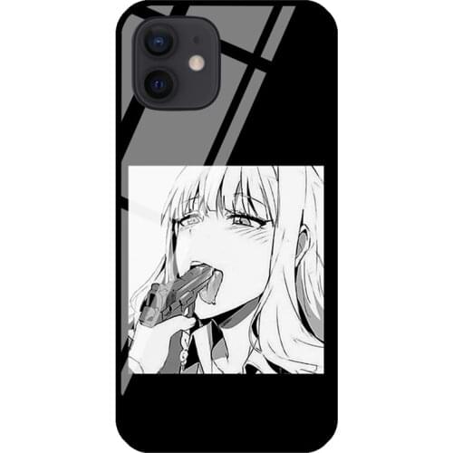 Anime Girl Kawaii Waifu Otaku Manga Tempered Glass Case For iPhone 11 Pro Max XS 12 mini SE 7 8 Plus X XR Shell Cover Coque