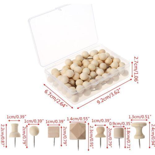 Wooden Thumbtack Board Pins Pushpins Drawing Photo Wall Studs Nail School Suppy