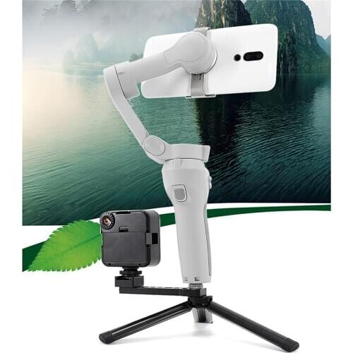 For DJI OM4 Handheld Gimbal Stabilizer Camera Tripod Bracket Stand Mount with LED Extension Kit for OSMO Mbile 3 2