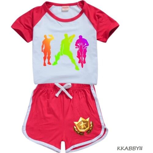 Fortnite Printing T Shirt Children Tracksuits for Girls Baby Boys Sport Suit Costume Tops Pants Clothing Set