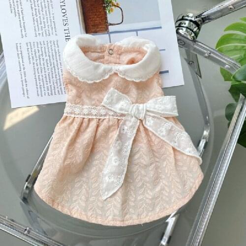 Cotton Dog Dress Cat Chihuahua Clothes Summer Yorkshire Pomeranian Puppy Skirt Small Pet Dresses Poodle Bichon Dog Clothing XXS