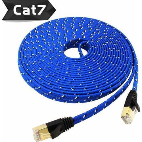 10m 15m 20m 30m CAT7 UTP Flat Cable Ethernet Cables Network Wire Cable RJ45 Patch Cord Lan Cable For Laptop Route