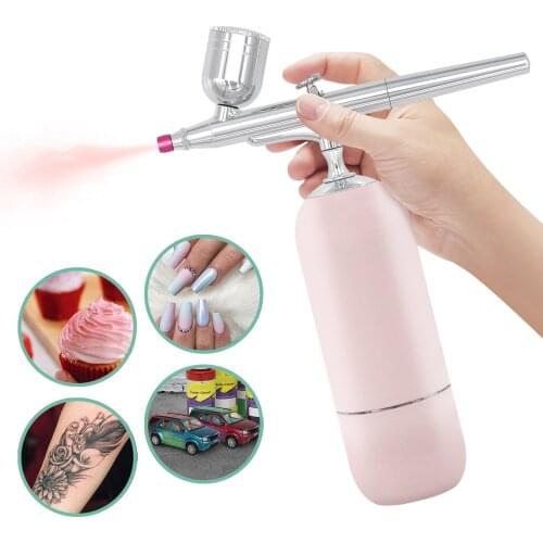 PINKIOU Portable Spray Gun Mini Airbrush Kit Wireless Air Compressor Makeup Kit Nail Cake Body Painting Machine Spray Tool