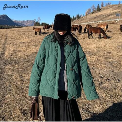 Short Style Parkas Womens Thicken Solid Turn-down Collar Zipper Loose Coats Korean Stylish All-match Casual Design Chic Harajuku