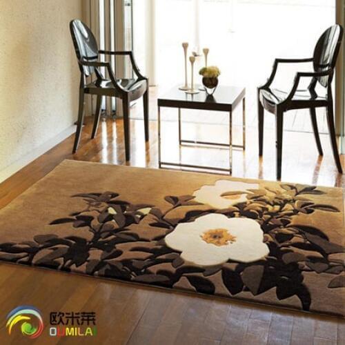Flower coffee table carpet rustic fashion handmade polyacrylonitrile fiber carpet living room carpet bedroom floor mats