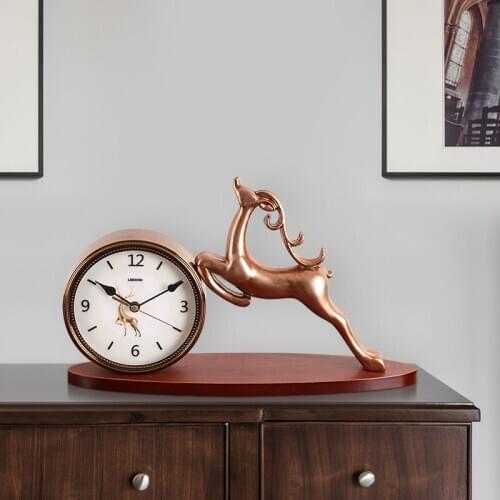 CREATIVE EUROPEAN TABLE CLOCK SILENT LUXURY ART GOLDEN VINTAGE LIVING ROOM DESKTOP DESK CLOCK RELOGIO DE MESA HOME DECOR A60ZZ