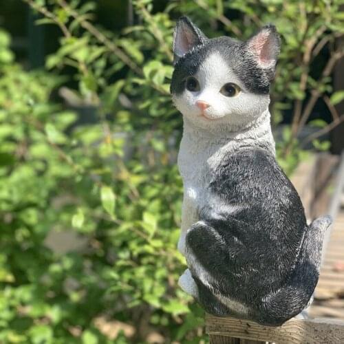 Creative Cute Cat Gardening Decoration Simulation Animal Sculpture Villa Courtyard Statuette Outdoor Home Decoration Accessories