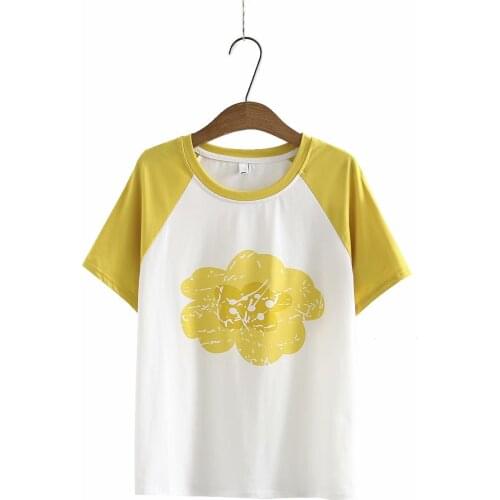 Summer womens tops and blouses plus size T-shirt female 2021 fashion O-Neck short sleeves patchwork print womens t-shirt