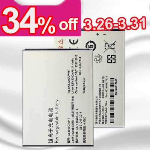 Li-polymer Battery batteria For Philips Xenium CTS616 S616 S 616 3000mAh Battery AB3000GWMT Mobile Phone Battery Tracking NO