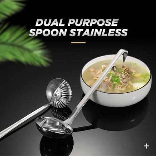 Pot Soup Spoon Colander 2 In 1 Hot Pot Dinnerware Porridge Soup Spoon With Filter Skimmer Kitchen Utensil Long Handle Colander