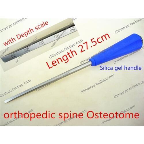 Medical orthopedic instrument Spine chisel flat Osteotome 3mm 5mm cervical Lumbar vertebra Silica gel handle minimal invasive