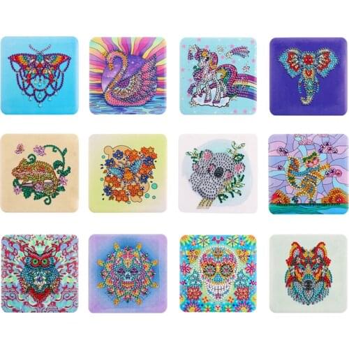 DIY Special Shaped 5D Diamond Painting Mask Storage Box Rhinestones Diamond Embroidery animals Storage Case Decorative Gifts