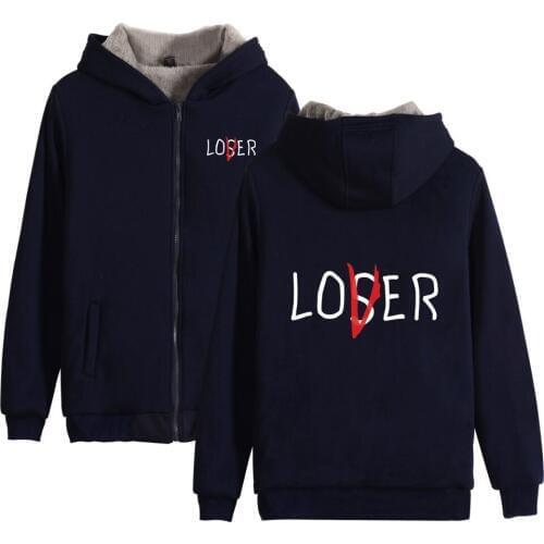 New Thicken Hoodies Jacket Loser Lover Hoodies Men Women Cold Proof Zipper Hoodies High Quality Winter Super Warm Cotton Jacket