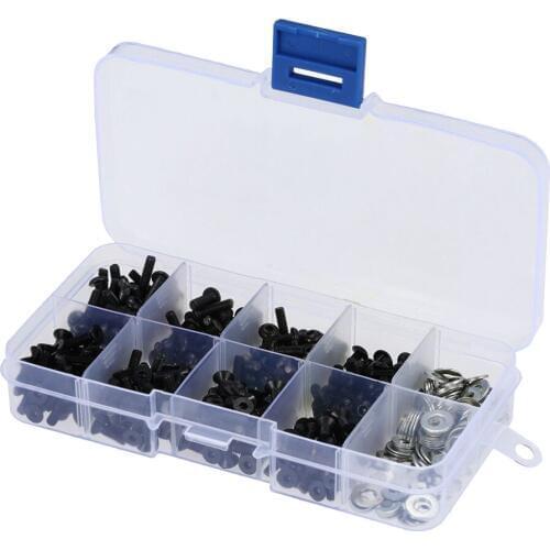 New RC Screws, Stainless Steel Screw Kit, M3 M4 Flat Washer Set for 1/10 HSP RC Car (180pcs/box)