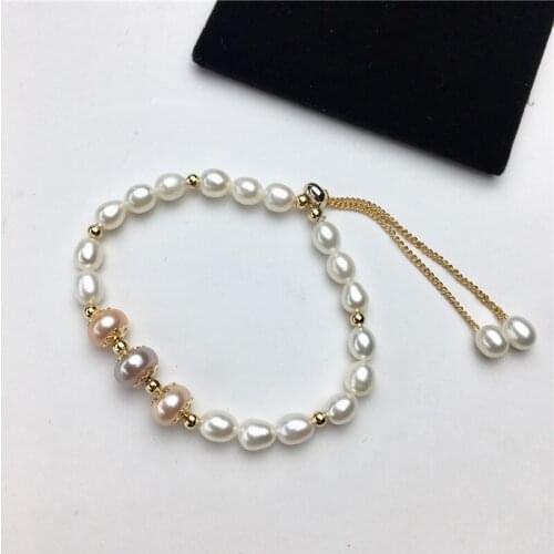 Wholesale Genuine Natural Freshwater Pearl Bracelet Hot Cheap Bangle Fashion Jewelry Nice Party Gift Present, 10pcs/lot