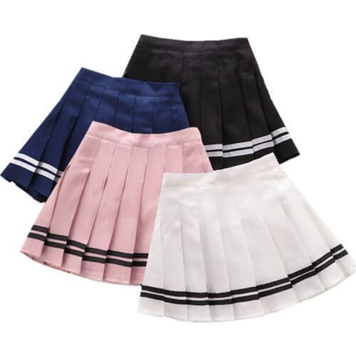 2019 Fall Girls Pleated Skirt Striped Princess Skirts for Party School Soft A line Skirt Childrens Clothing age 4 6 8 10 12 14
