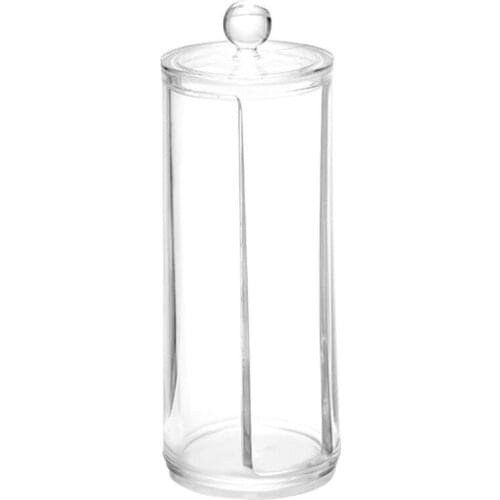 Transparent Makeup Organizers Round Cosmetic Storage Cotton Pad Dispenser Container Holder