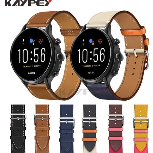 Genuine Leather Watch Strap for Fossil Gen 5 Carlyle HR Julianna HR Band for Fossil Sport 43mm / Q Explorist HR Gen 4 Bracelet