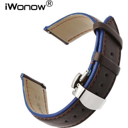 22mm France Genuine Leather Watchband Double Color for Omega Mido Longines Tissot Luminox Quick Release Watch Band Wrist Strap
