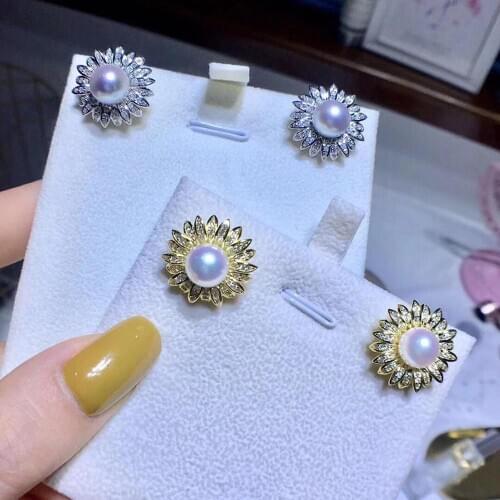 Flower Style 925 Sterling Silver Earrings Fashion Stud Earrings Settings Findings Jewelry Parts Fittings Womens Accessories