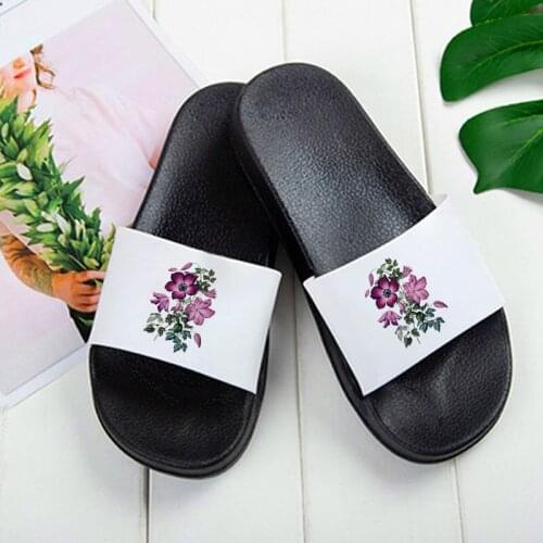 Women Slipper Summer Fashion Flower Print Indoor Slippers Thick Bottom Shoes ladies Soft Sole Home Couple Bathroom female Shoes