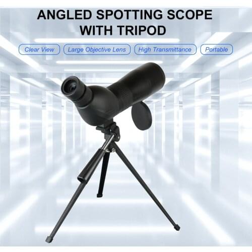 Spotting Scope with Tripod HD Monocular Portable 15X-45X Zoom Eyepiece Straight or Angled for Bird Watching, Star Gazing&Hunting