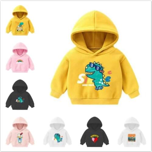 Hoodie Boy Kids Winter Coat Kids Girl Baby Girl Long Sleeve Tops Hooded Sweatshirt Cartoon Print Clothes Spring Children Outwear