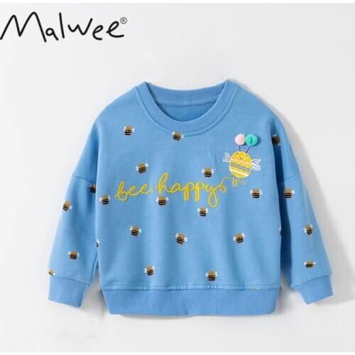 Toddler Boys Sweatshirts Fashion Casual Cartoon Bee Letter Embroidery Hoodies for Boy Kids Clothes Child Tops Autumn New 2020