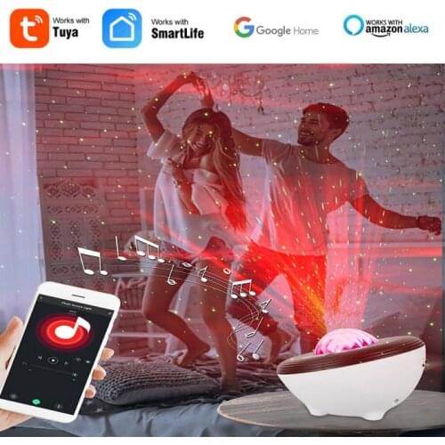 Tuya Smart Aurora Projector Lamp Bluetooth-compatible RGB LED Music Projection Night Light Works With Tuya Alexa Google Home