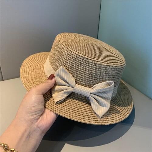 2021 New Elegant Top Hat Summer Beach Sun Hats Straw Hat for Women Chapeau De Paille Gorro Sombreros Sol Palha Panama Cap Caps