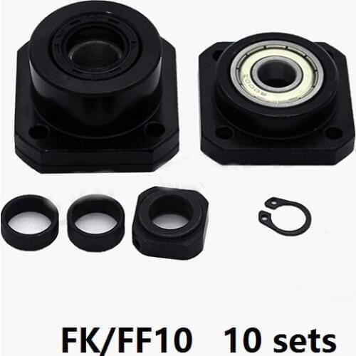 10pcs FK10 Fixed Side and 10pcs FF10 Floated Side for ball screw end support cnc part 10 sets FK/FF10