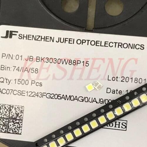 1000pcs 3030 backlight high power LED dual chip 6V JUFEI AOT cool white PT30A66 TV dedicated Cool white PT30A66 TV