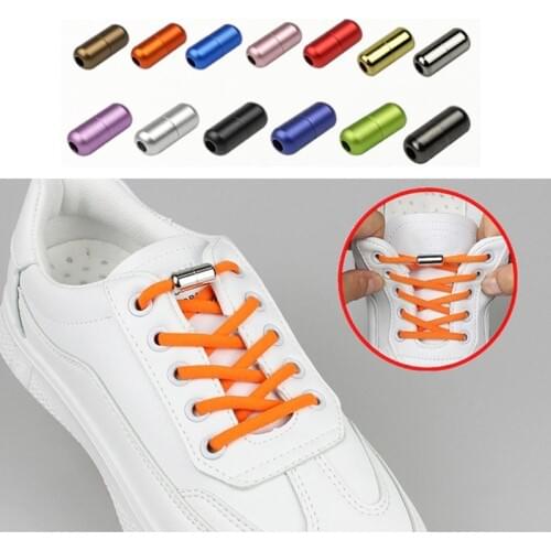 2pcs/1Pair Aluminum Shoelace Buckle Metal Lace Shoelaces Lock Kids and Adult No Tie Lazy Laces Capsules Buckle Accessories