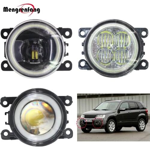 2 Pieces Car Front Fog Lamp LED Halo Ring Angel Eye Daytime Running Light DRL 12V For 2005-2015 Suzuki Grand Vitara 2/II JT