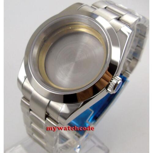 40mm sterile sapphire glass automatic mens Watch Case come with bracelet fit 2824 2836 8215 Movement